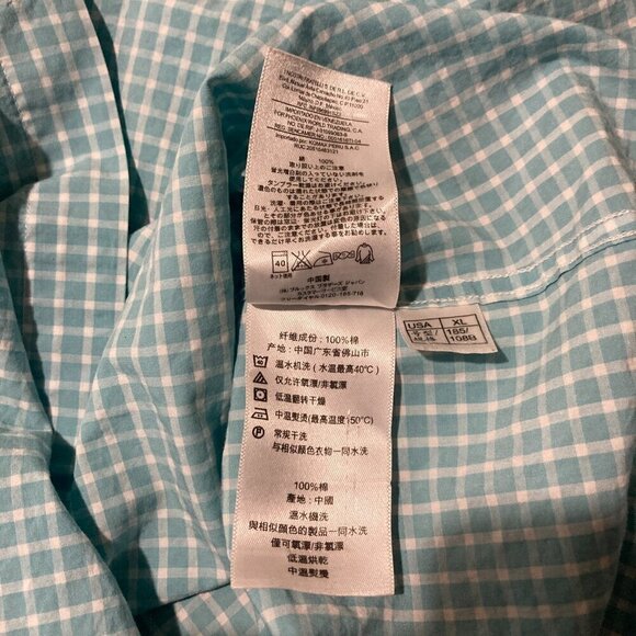 Brooks Brothers Red‎ Fleece Gingham Shirt XL Blue Plaid Cotton Button Down - Picture 5 of 10